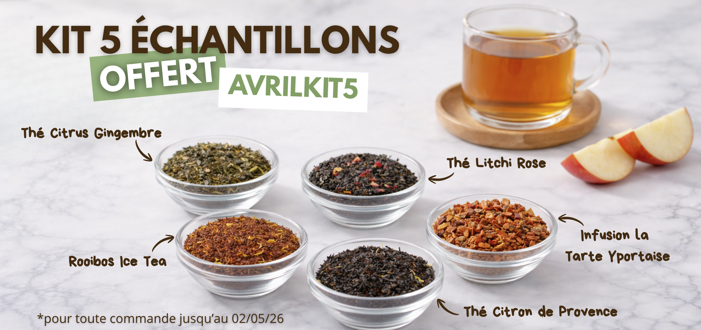Kit 5 &eacute;chantillons offert
